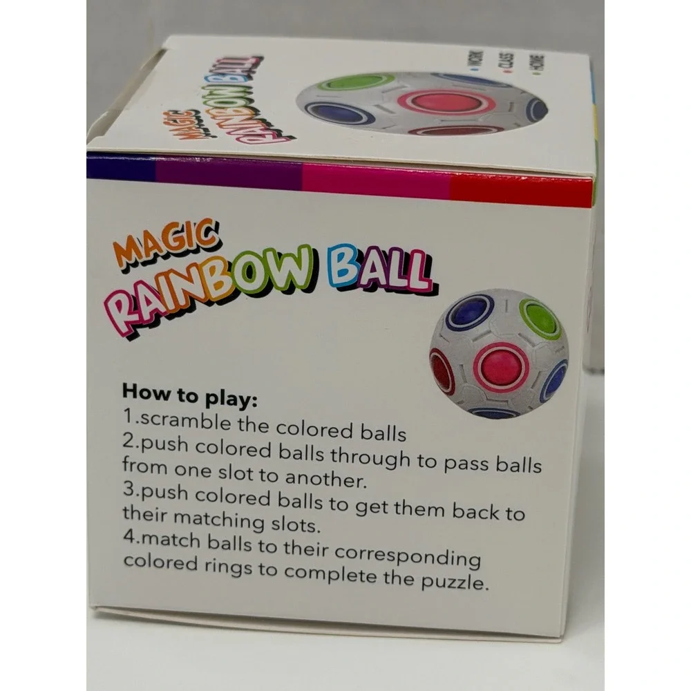 Rainbow Cube Magic Puzzle Fidget Ball Stress Relief Autism Fidget Toy Gifts Toys
